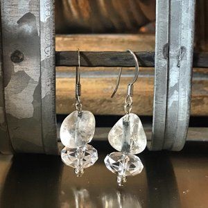Beautiful Clear Quartz Dangle Earrings
